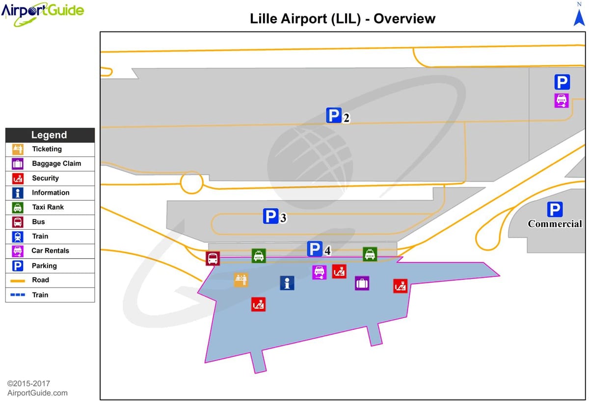 mappa dell'aeroporto di Lille lesquin