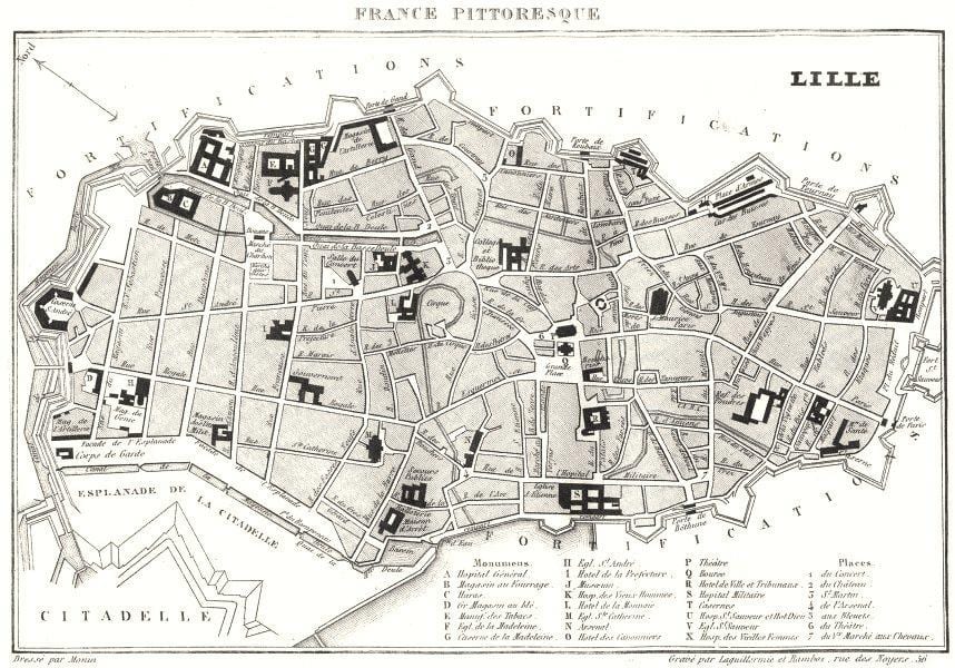mappa di Lille, città vecchia