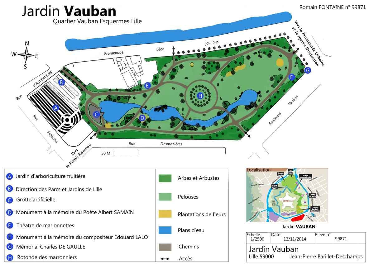 mappa di Lille giardino