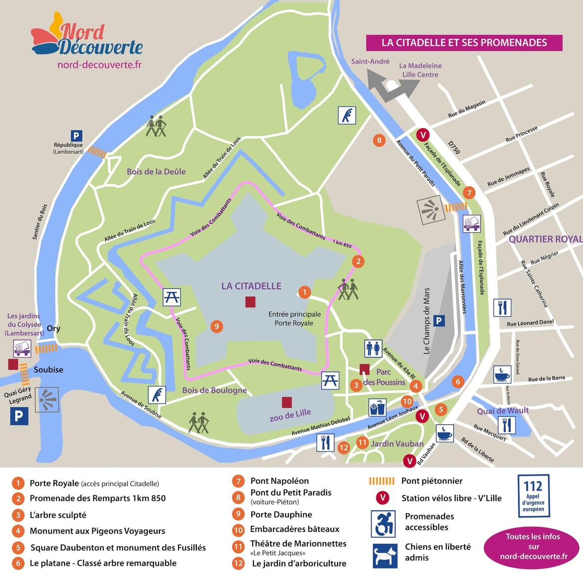mappa di Lille parco