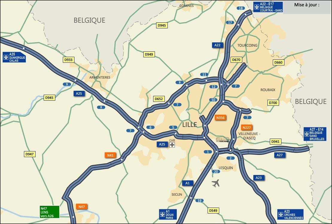 mappa di Lille strada