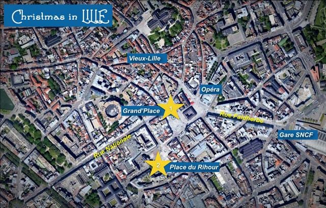 mappa di Lille mercatino di natale