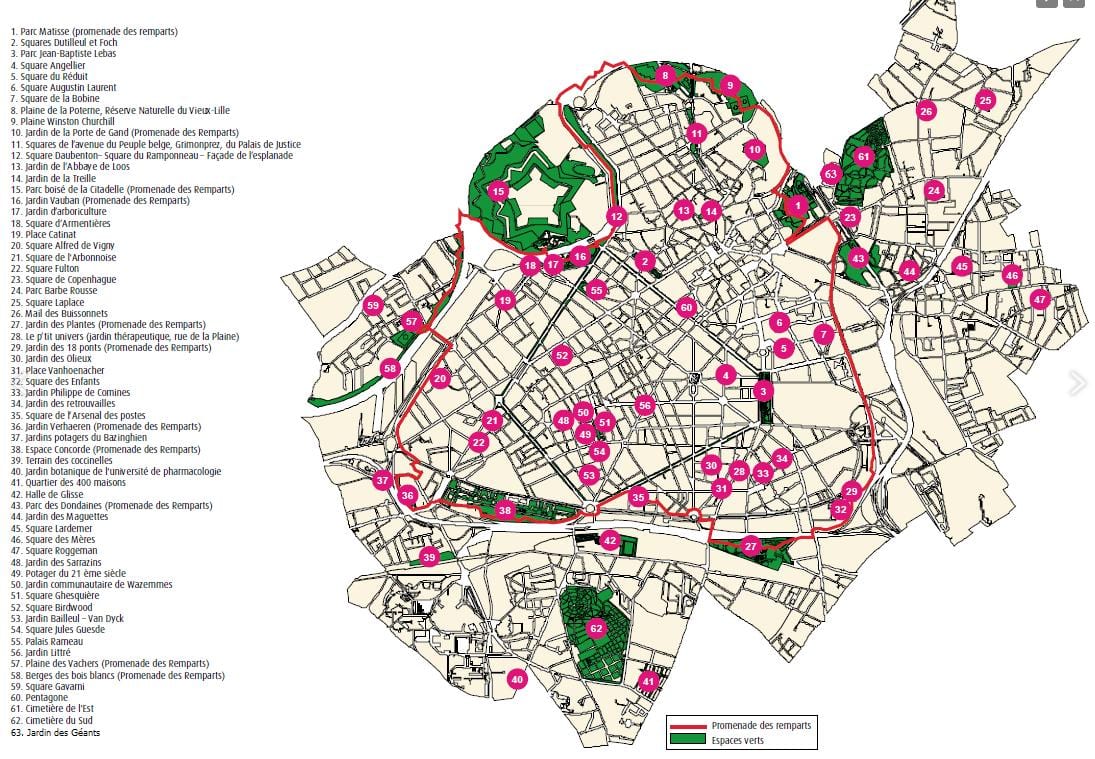 mappa di Lille monumento