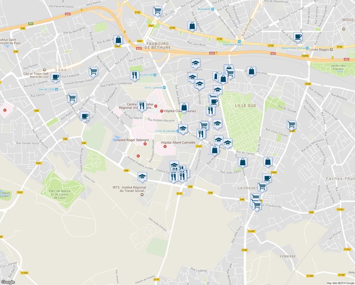 mappa di Lille store
