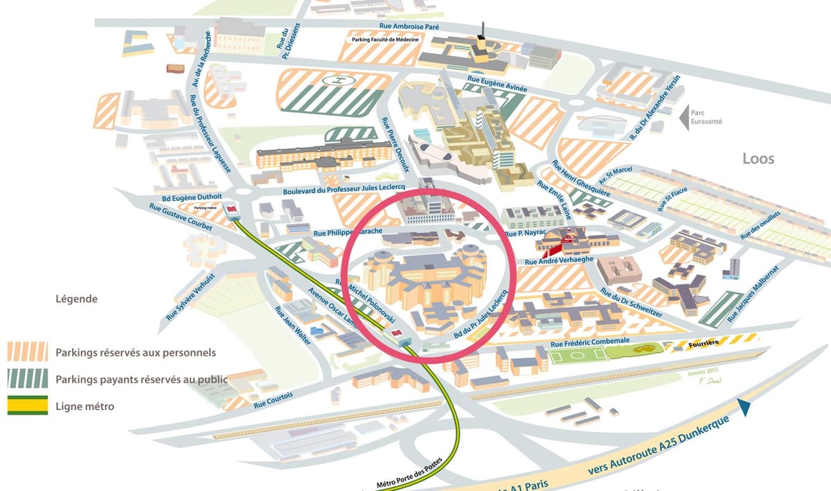 mappa di Lille ospedale 