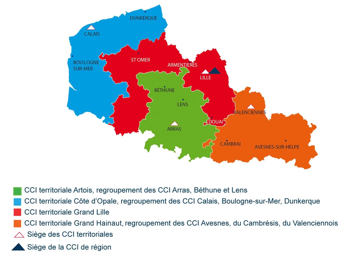 mappa di regione di Lille, francia