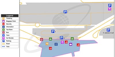 Mappa dell'aeroporto di Lille lesquin