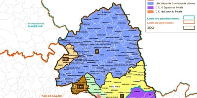 Mappa di Lille arrondissement
