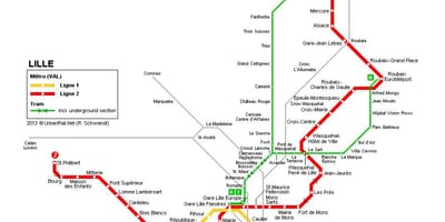 Mappa di Lille in treno