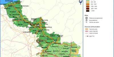 Mappa topografica di Lille