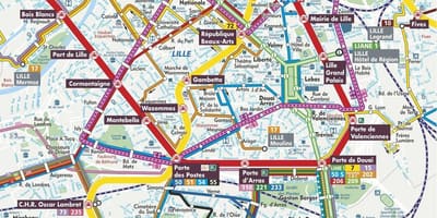 Mappa stradale di Lille, francia
