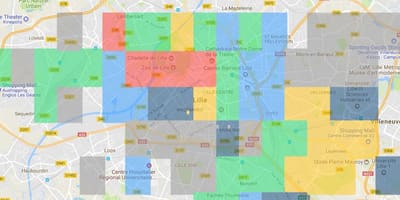 Mappa di Lille quartiere